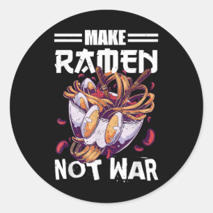 Machen Sie Ramen nicht Krieg lustiges japanisches Runder Aufkleber