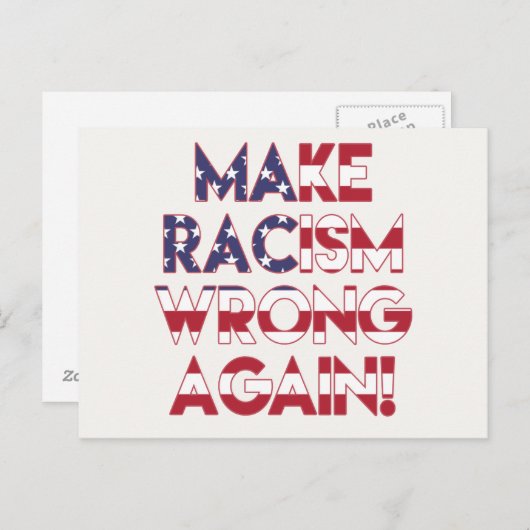 Machen Sie Rassismus wieder falsch! Protest gegen  Postkarte (Vorne/Hinten)