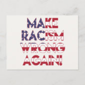 Machen Sie Rassismus wieder falsch! Protest gegen  Postkarte (Vorderseite)