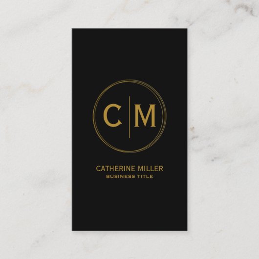 Machen Sie sich Beruflich, Gold und Schwarz Visitenkarte (Vorderseite)
