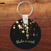 Machen Sie sich einen Wunsch auf fallende Goldstar Schlüsselanhänger (Vorderseite)