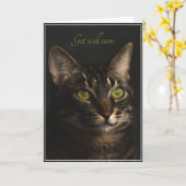 Machen Sie sich gut von der katzengedeckten Grußka Karte (Gelbe Blume)