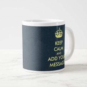 Machen Sie sich Ihr eigenes Behalten Calm Gray Blu Jumbo-Tasse