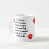 Machen Sie sich keine Sorgen um Rose mit dem Bibel Kaffeetasse (Vorderseite Links)