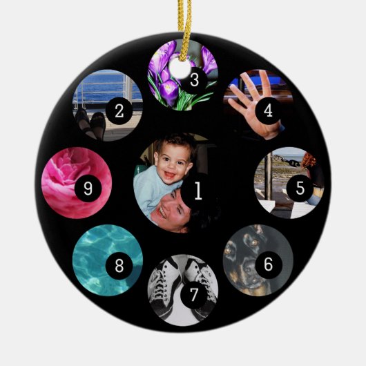 Machen Sie sich mit 9 Bildern ein eigenes Foto. Keramik Ornament (Vorne)