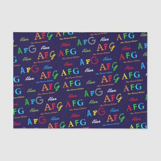 machen Sie sich personalisiert und farbenfroh Seidenpapier (Vorderseite)