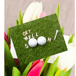 Machen Sie sich schon bald auf Golf mit Golf und T Postkarte