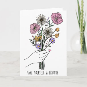 Machen Sie sich selbst zu einer Vintagen Wildblume Karte