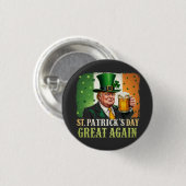 Machen Sie St. Patrick's Great Again Trump Irish Button (Vorne & Hinten)