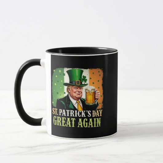 Machen Sie St. Patrick's Great Again Trump Irish Tasse (Links)