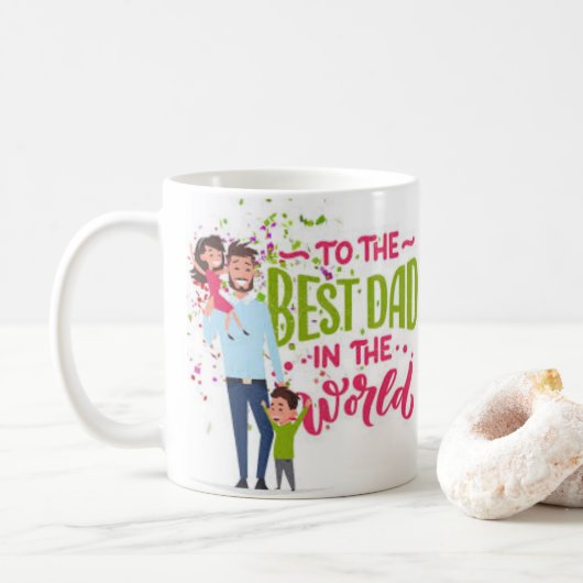 Machen Sie Vater lächeln einzigartig Vatertag Kaffeetasse (Mit Donut)