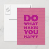 Machen Sie, was Sie glücklich machen rosa Notebook Postkarte (Vorne/Hinten)