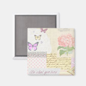 Machen Sie, was Sie Liebe - Girly Pink & Cream Col Magnet (Vorderseite/Rückseite)