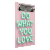 Machen Sie, was Sie Liebe pastellfarbenen Mini-Zwi Mini Klemmbrett (Schrägansicht)