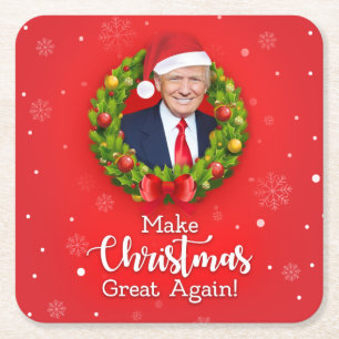 Machen Sie Weihnachten großen wieder Trumpf MAGA Rechteckiger Pappuntersetzer