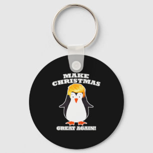 Machen Sie Weihnachten wieder groß, süßer Pinguin- Schlüsselanhänger