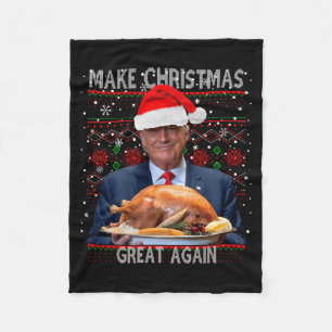 Machen Sie Weihnachten wieder groß Trump Pyjama Hä Fleecedecke