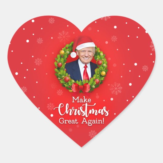 Machen Sie Weihnachten wieder großartig Trump MAGA Herz-Aufkleber (Vorderseite)