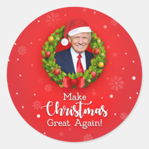 Machen Sie Weihnachten wieder großartig Trump MAGA Runder Aufkleber