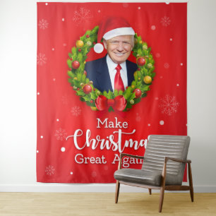 Machen Sie Weihnachten wieder großartig Trump MAGA Wandteppich