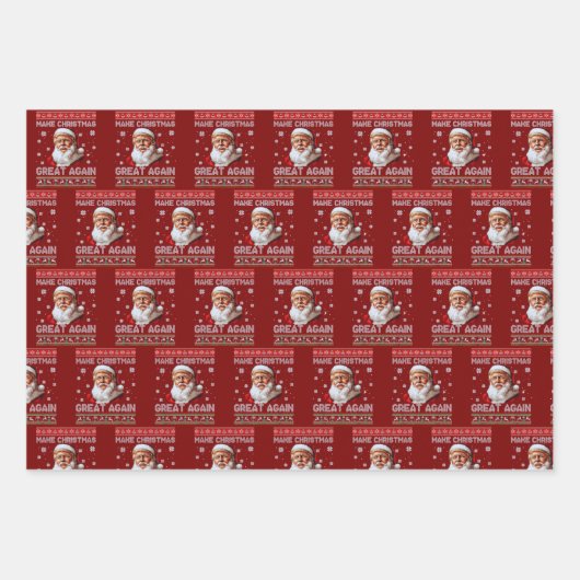 Machen Sie Weihnachten wieder großartig Trump Weih Geschenkpapier Set (Vorderseite 2)