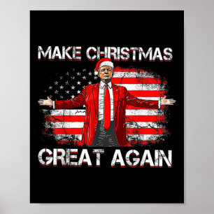 Machen Sie wieder groß Santa Funny Trump Xmas Paja Poster
