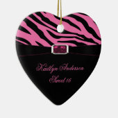 MACHEN Sie Zebra-Druck und rosa Andenken des Keramik Ornament (Rechts)