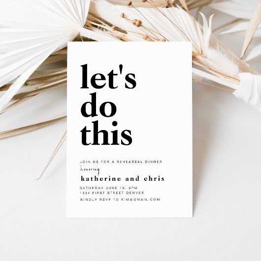 Machen wir diese Probe Abendessen Einladung Vorlag