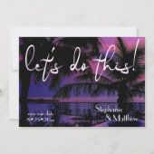 Machen wir diese tropischen Palmen Save the Date Einladung (Vorderseite)