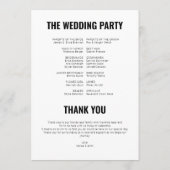 Machen wir dieses Hochzeitsprogramm Programm (Rückseite)