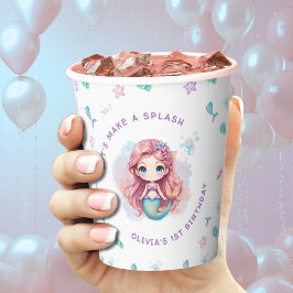 Machen wir eine Splash Girls Mermaid Geburtstagspa Pappbecher