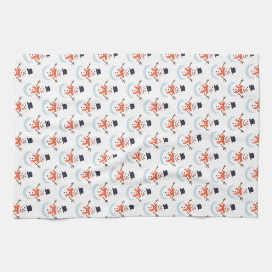 Machen wir einen Schneemann! Geschirrtuch (Horizontal)