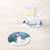 Machen wir einen Snowman-Untersetzer Runder Pappuntersetzer (Vor Ort)