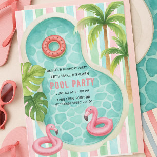 Machen wir einen Splash Pool Party Kindergeburtsta Einladung