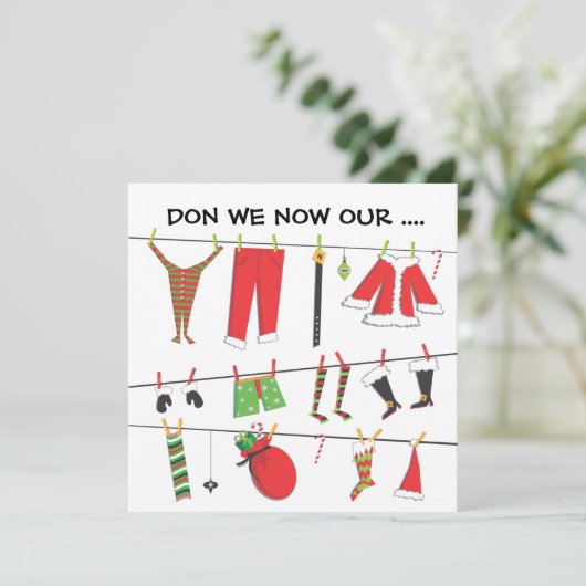 Machen wir jetzt unsere ... Weihnachts-Party Einla Einladung (Stehend Vorderseite)