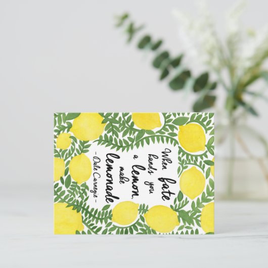 Machen wir Lemonade Postkarte (Stehend Vorderseite)