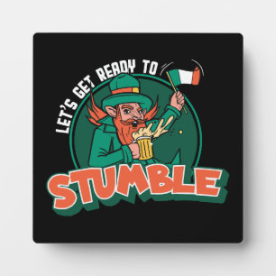 Machen wir uns bereit zu stolpern Lustig Fotoplatte
