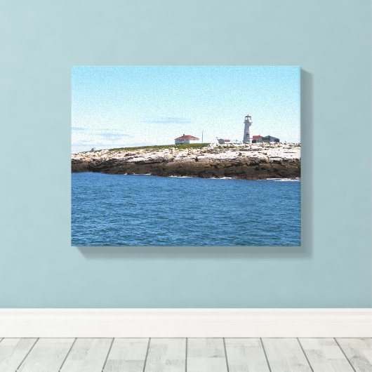Machias Siegel Island Leuchtturm Canvas Print Leinwanddruck (Insitu (Holzboden))
