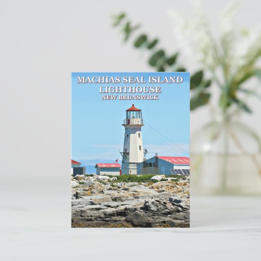 Machias Siegel Island Leuchtturm, Neue Bruns Postk Postkarte (Stehend Vorderseite)