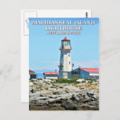 Machias Siegel Island Leuchtturm, Neue Bruns Postk Postkarte (Vorne/Hinten)