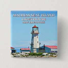 Machias Siegel Island Leuchtturm, New Brunswick Bu Button