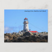 Machias Siegel Island Leuchtturm Postkarte (Vorderseite)