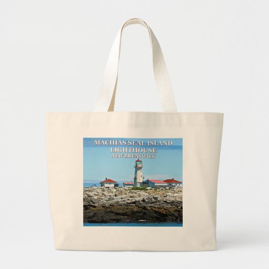 Machias Siegel Island Lighthouse Jumbo Tote Bag Jumbo Stoffbeutel (Vorne)