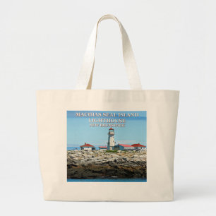 Machias Siegel Island Lighthouse Jumbo Tote Bag Stoffbeutel