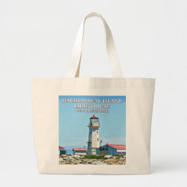 Machias Siegel Island Lighthouse Jumbo Tote Bag Stoffbeutel