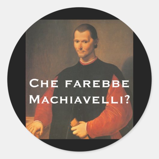 Machiavelli 4 runder aufkleber (Vorderseite)