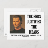 Machiavelli beendet die Rechtfertigung der Mittel  Postkarte (Vorne/Hinten)