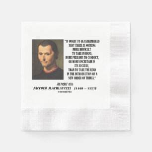 Machiavelli Führen Einführung Neuer Ordnung Der Di Serviette