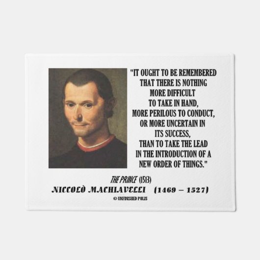 Machiavelli-Führungs-Einleitungs-neuer Auftrag von Fußmatte (Vorderseite)