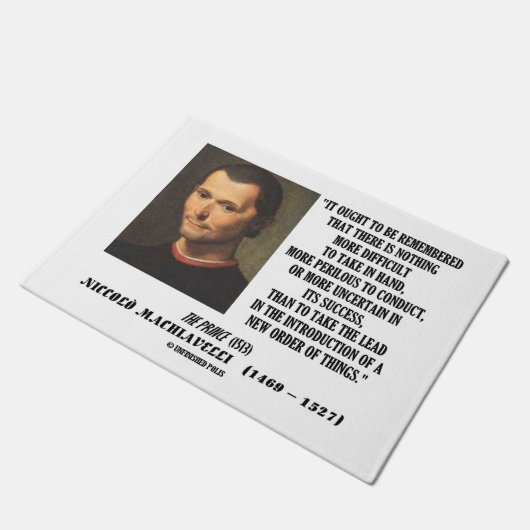 Machiavelli-Führungs-Einleitungs-neuer Auftrag von Fußmatte (Schrägansicht)